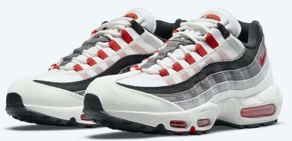 Men's Nike Air Max 95 QS Japan Running Shoes, DH9792 100 Multi Sizes Summit White/Off Noir/Light Smoke Grey/Chile Red