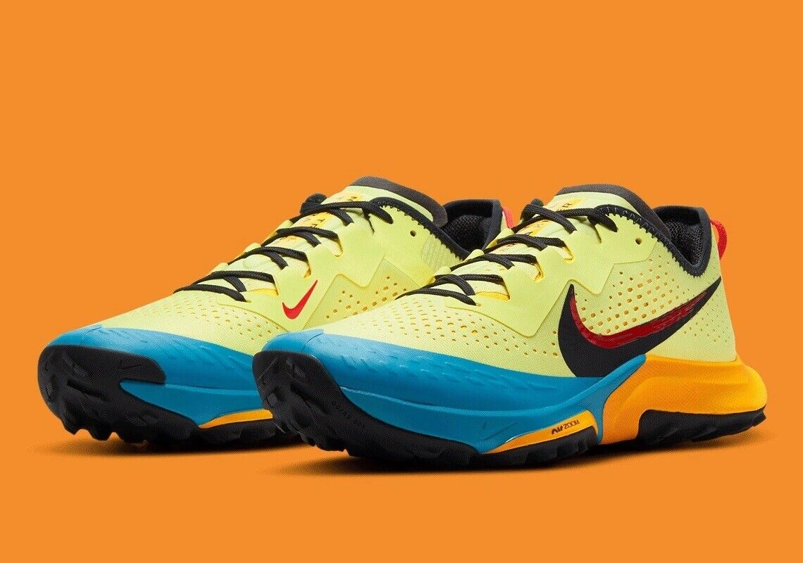 Men's Nike Air Zoom Terra Kiger 7 Trail Running Shoes, CW6062 300 Multi Sizes LimeLight/Off Noir/Laser Blue