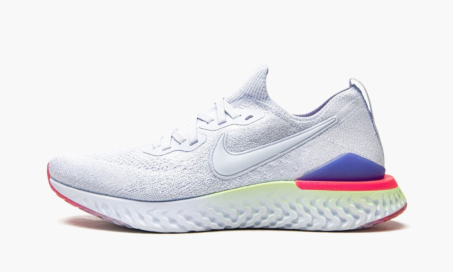 Men's Nike Epic React Flyknit 2 Running Shoes, BQ8928 453 Multi Sizes Hydrogen Blue/Sapphire-Lime Blast-Hyper Pink-Blue Tint