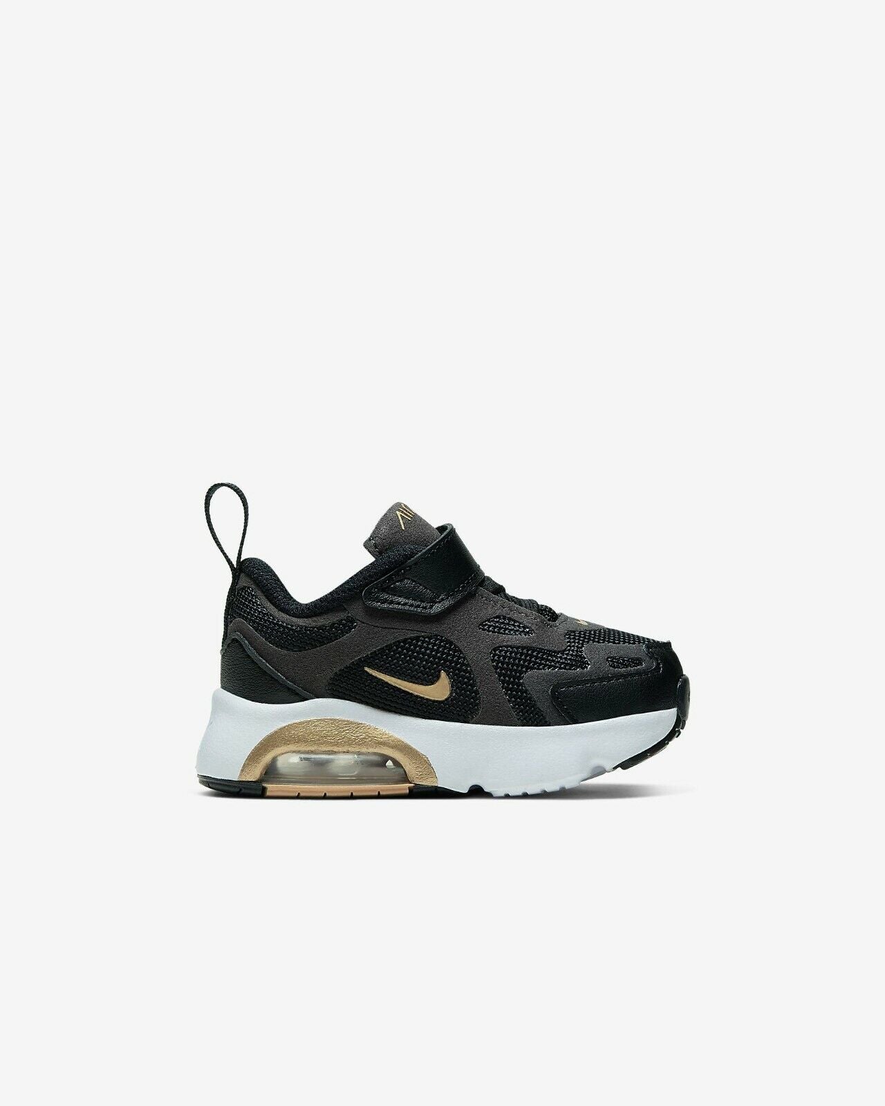 Nike Kids Air Max 200 (TD) (Infant/Toddler), AT5629 003 Size 6C Black/Anthracite/White/Metallic Gold