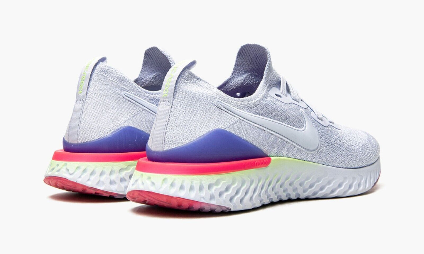 Men's Nike Epic React Flyknit 2 Running Shoes, BQ8928 453 Multi Sizes Hydrogen Blue/Sapphire-Lime Blast-Hyper Pink-Blue Tint