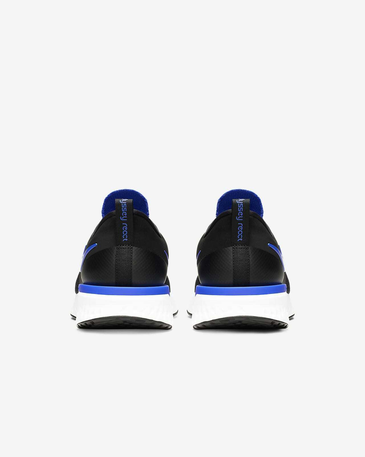 Men's Nike Odyssey React 2 Flyknit Running Shoes, AH1015 011 Multi Sizes Black/Racer Blue/White