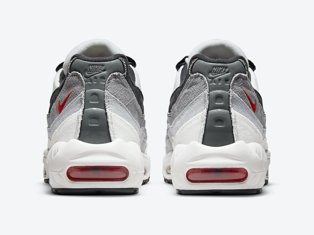 Men's Nike Air Max 95 QS Japan Running Shoes, DH9792 100 Multi Sizes Summit White/Off Noir/Light Smoke Grey/Chile Red