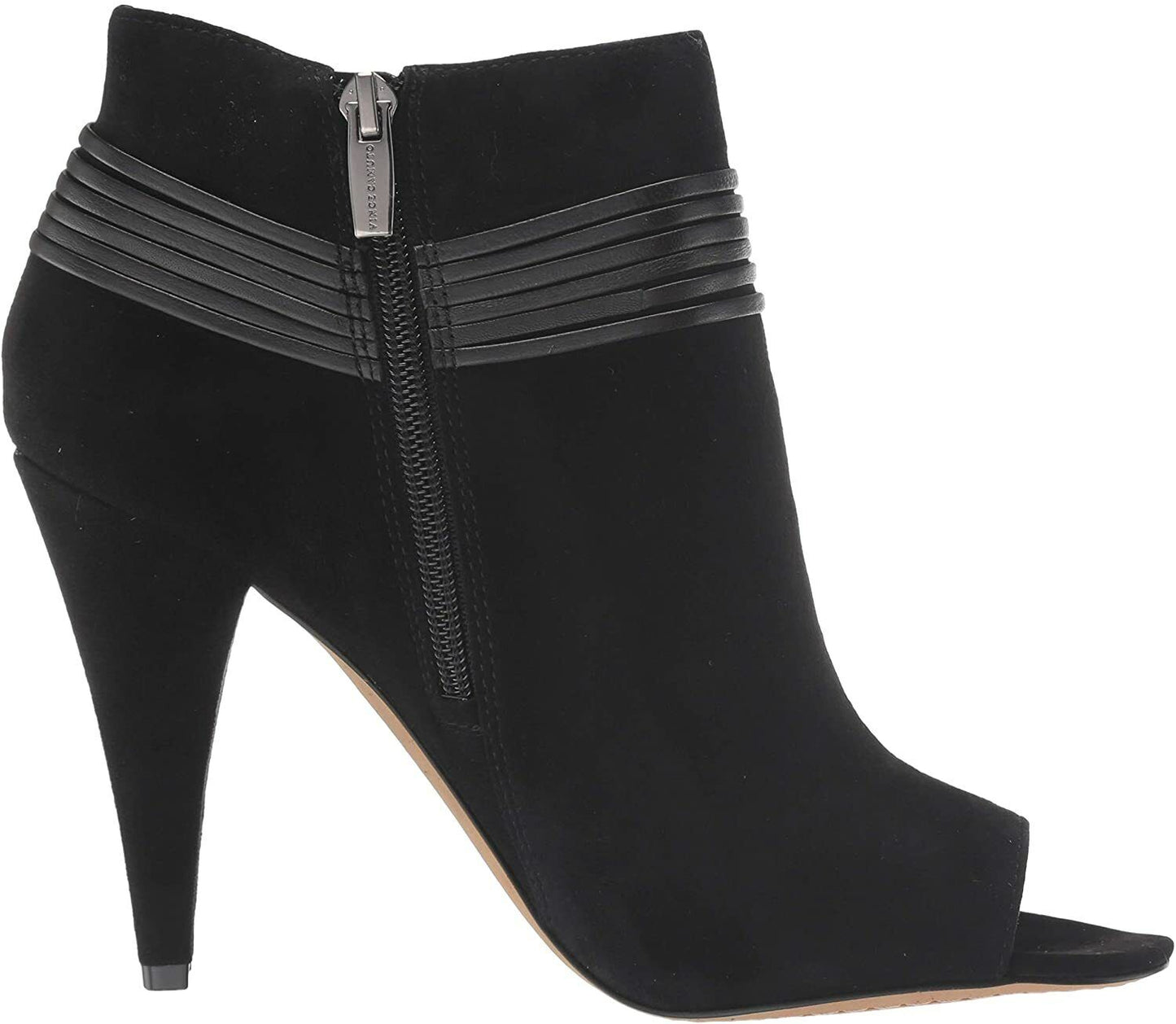 Women Vince Camuto Annavay Suede Peep Toe Booties, Multi Sizes Black VC-ANNAVAY