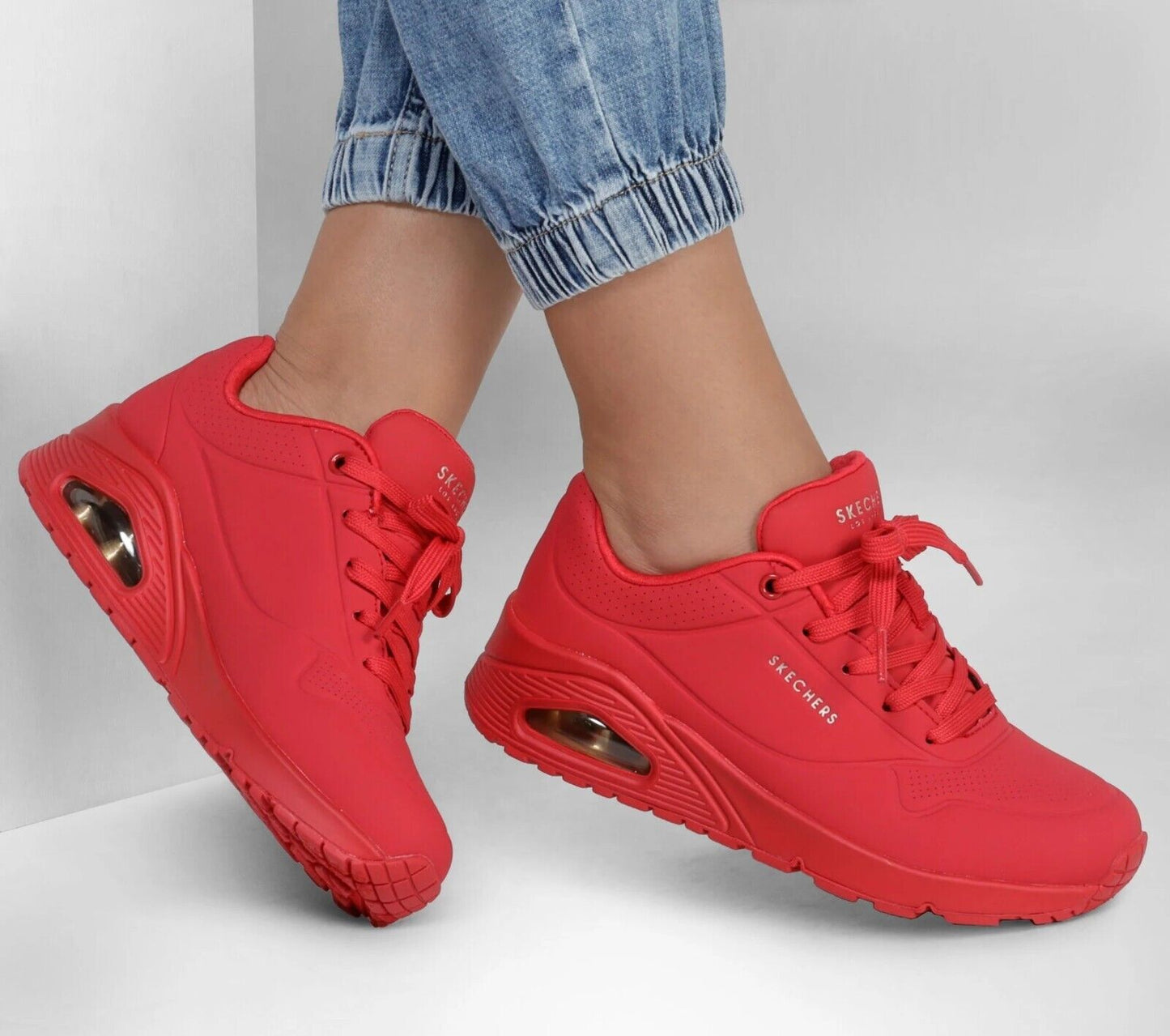 Women's Skechers Stree Uno Stand on Air Casual Shoes, 73690 /RED Multi Sizes Red