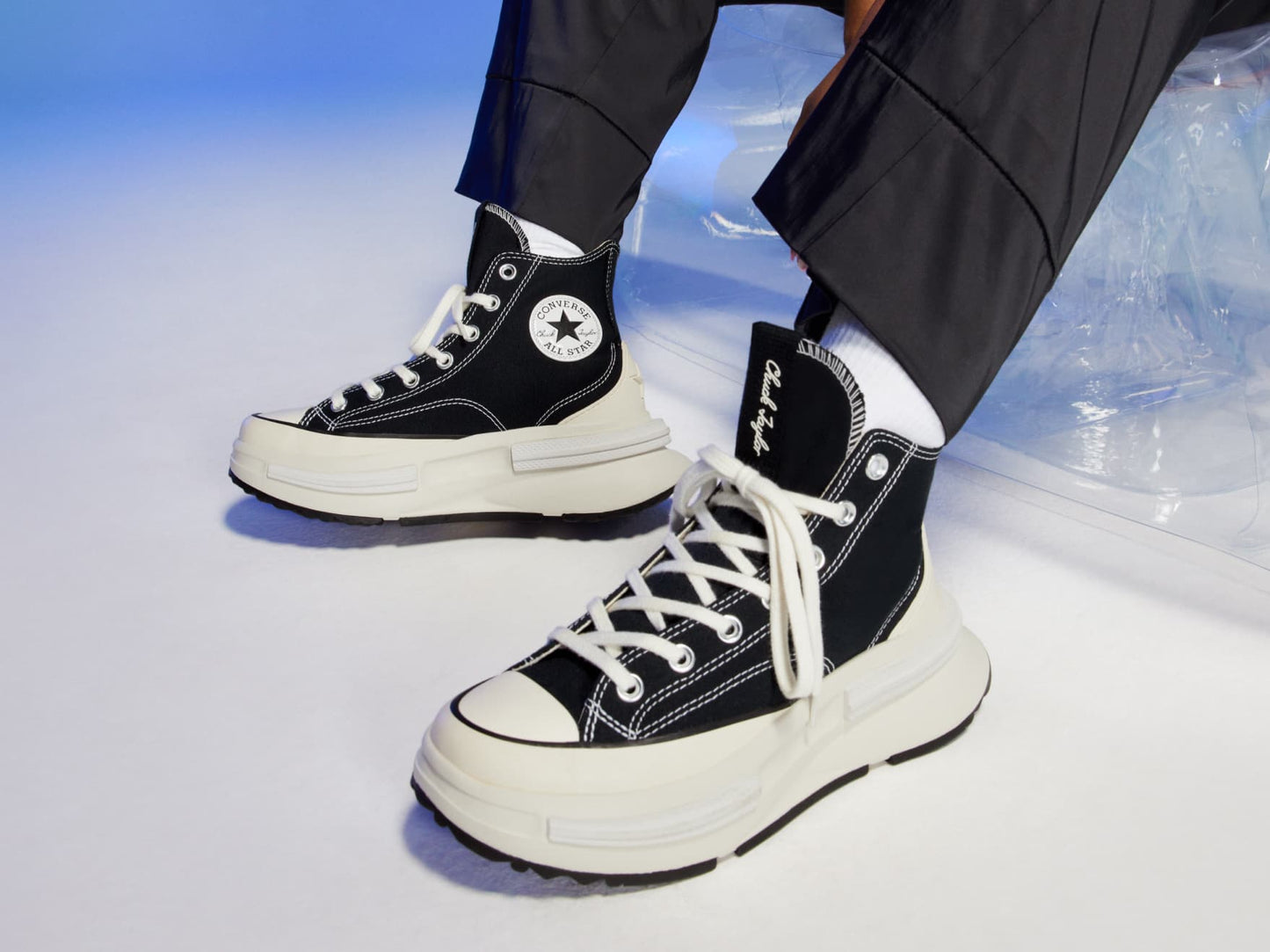 Converse Run Star Legacy CX Hi Top Shoe, A00869C Multi Sizes Black/Egret/White