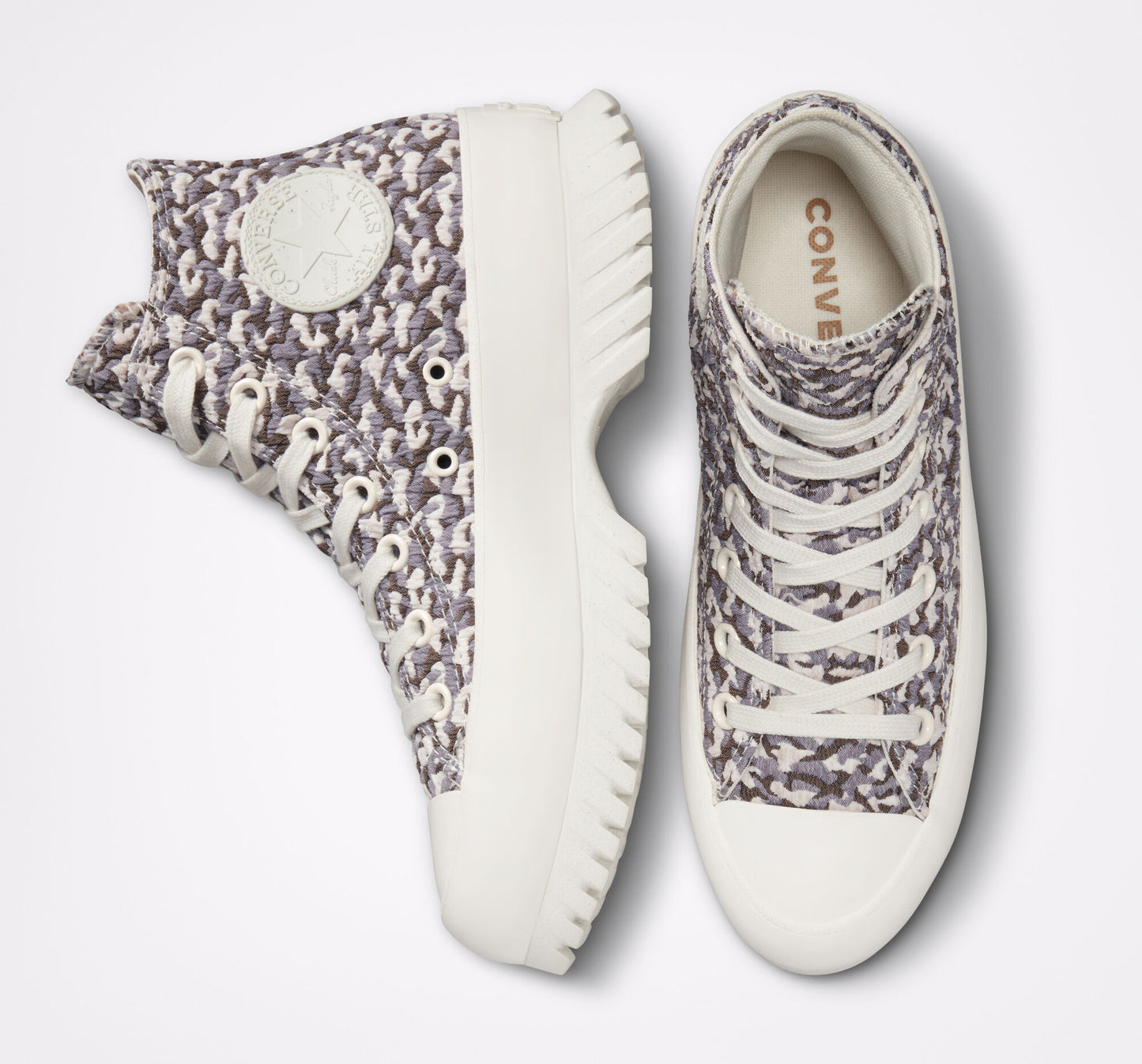 Converse CHUCK TAYLOR All Star Lugged 2.0 Jacquard Shoe High Top Shoe, A00877C Sizes Sand Dune/Egret/Egret
