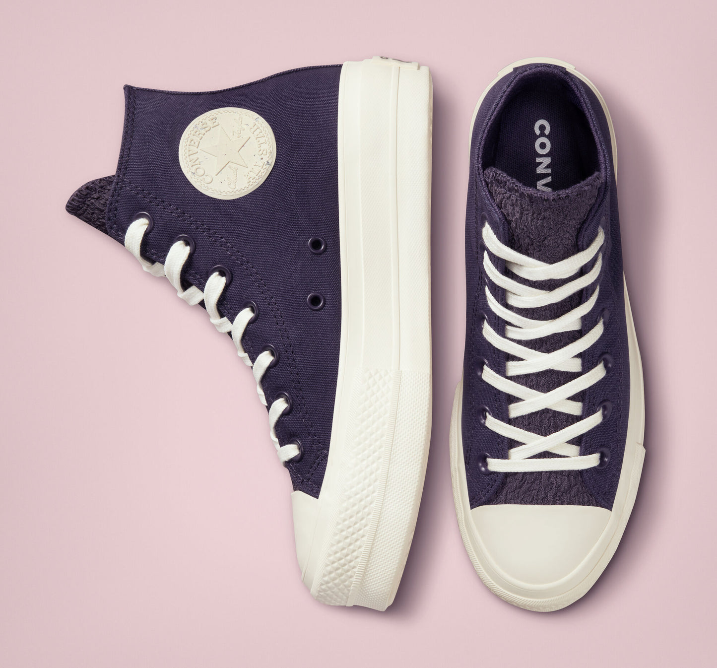 Women's Converse Chuck Taylor All Star Tonal Jacquard Lift Platform Hi, A00887C Multi Sizes Dark Raisin/Dark Raisin/Egret