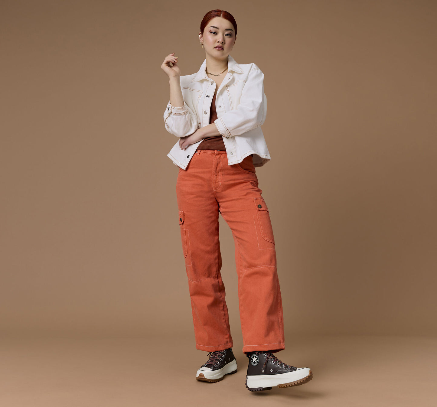 Converse Run Star Hike Platform Leather Hi Top Boot, A03742C Multi Sizes Dark Root/Egret/Black