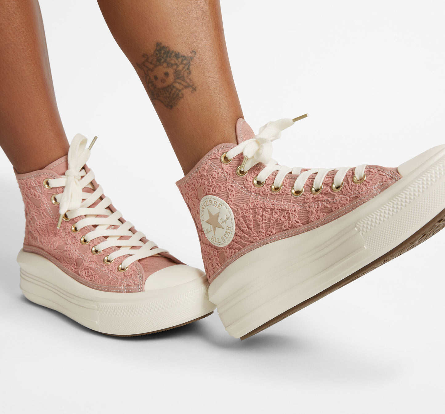 Women's Converse Chuck Taylor All Star Move Platform Daisy Cord Hi Top Shoe, A03951C Multi Sizes Canyon Dusk/Rust Pink/Egret
