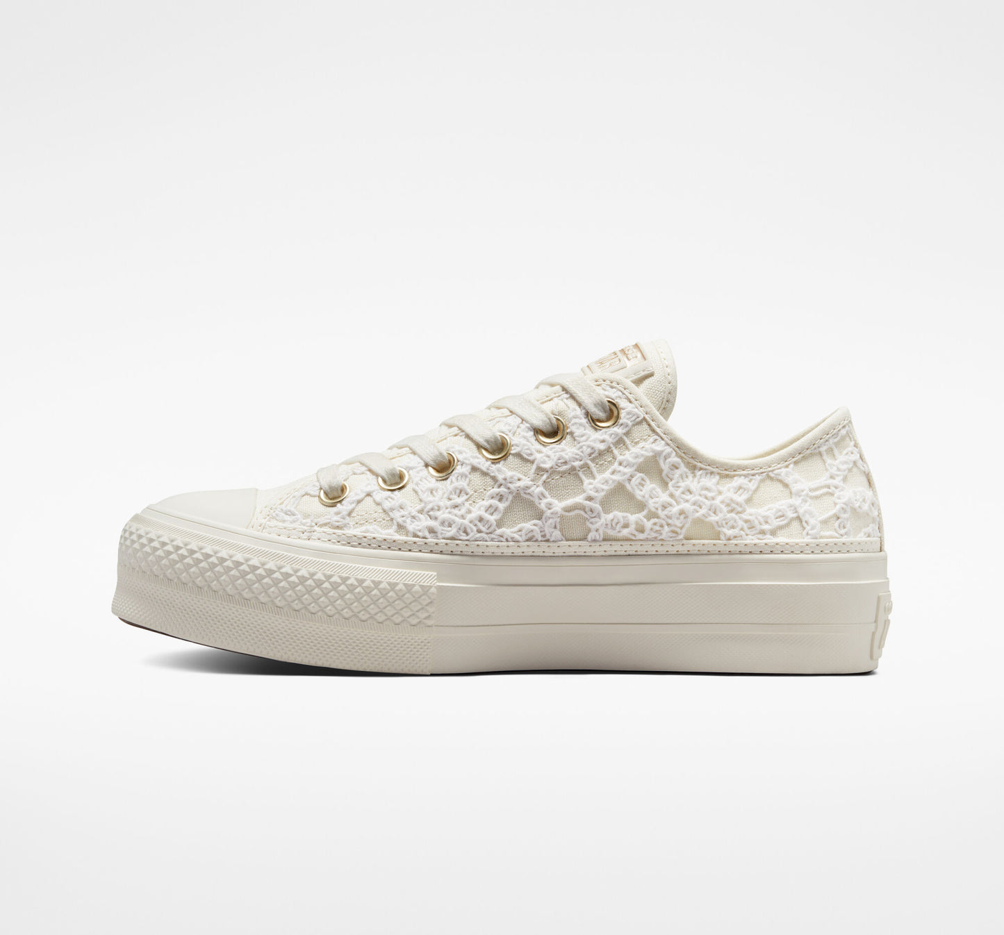 Women's Converse Chuck Taylor All Star Lift Platform Daisy Cord Ox Low Top Shoes, A05007C Multi Sizes White/Egret/Egret