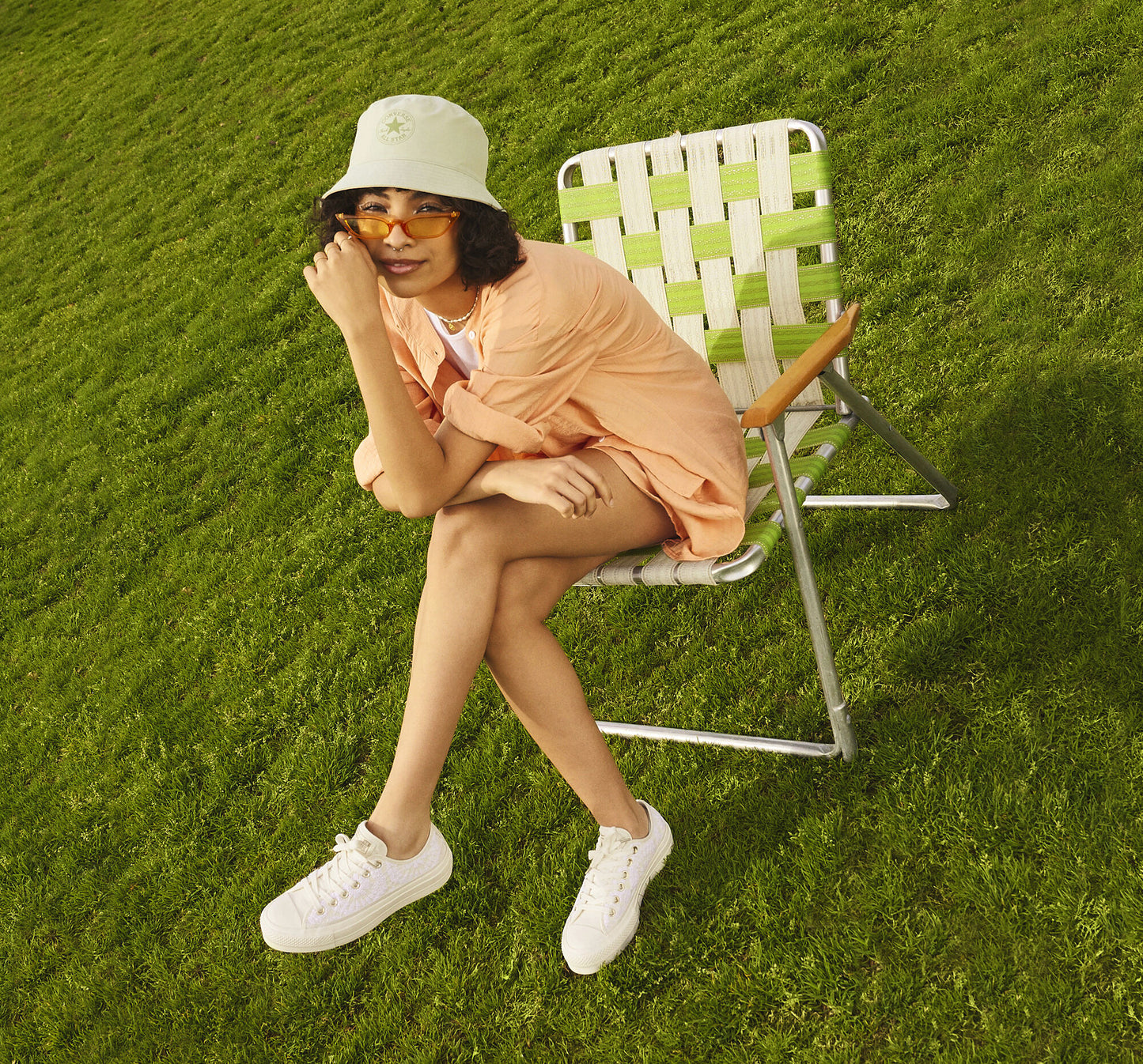 Women's Converse Chuck Taylor All Star Lift Platform Daisy Cord Ox Low Top Shoes, A05007C Multi Sizes White/Egret/Egret