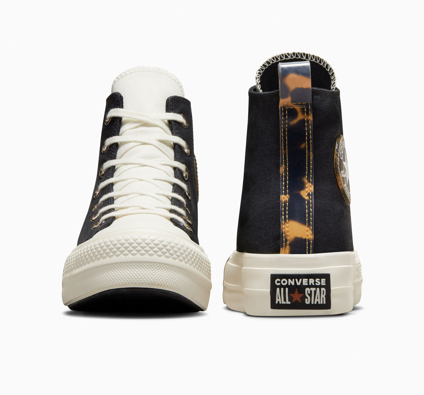 Women's Converse Chuck Taylor All Star Tortoise Platform Lift Hi Top Shoe, A05257C Multi Sizes Black/Egret/Tawny Owl