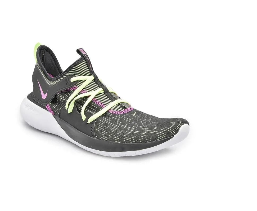 Men's Nike Flex Contact 3 Running Shoes, AQ7484 001 Black/Volt Glow/Hyper Violet