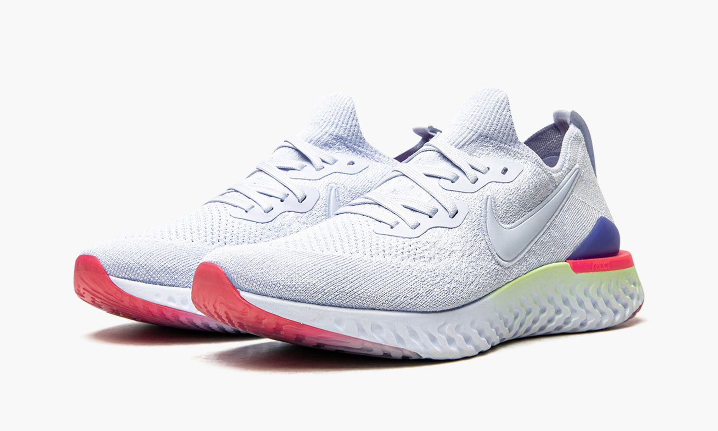 Men's Nike Epic React Flyknit 2 Running Shoes, BQ8928 453 Multi Sizes Hydrogen Blue/Sapphire-Lime Blast-Hyper Pink-Blue Tint