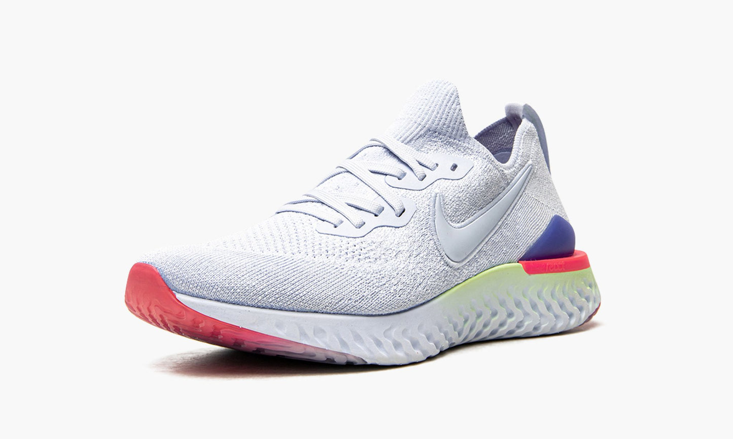 Men's Nike Epic React Flyknit 2 Running Shoes, BQ8928 453 Multi Sizes Hydrogen Blue/Sapphire-Lime Blast-Hyper Pink-Blue Tint