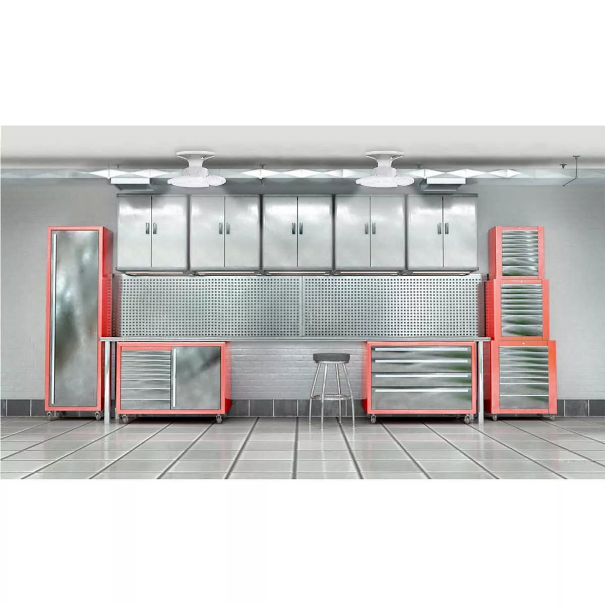 (2 pack) 3-Panel 8000 Lumens, Direct LED Retro-Fit E26 Indoor Garage Work Light