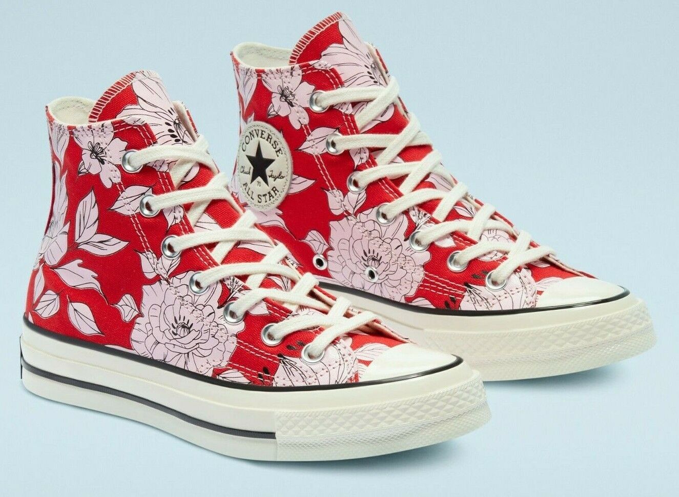 Women's Converse Chuck 70 Vintage Floral Hi Top Shoe, 568373C Multiple Sizes University Red/Cherry Blossom