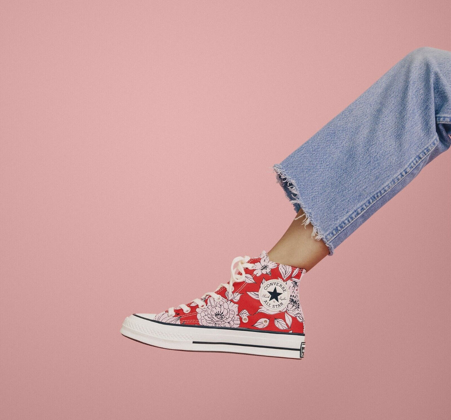 Women's Converse Chuck 70 Vintage Floral Hi Top Shoe, 568373C Multiple Sizes University Red/Cherry Blossom