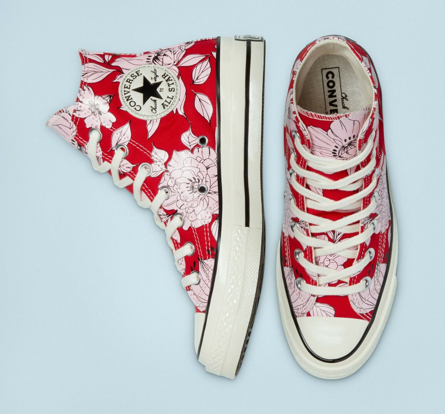 Women's Converse Chuck 70 Vintage Floral Hi Top Shoe, 568373C Multiple Sizes University Red/Cherry Blossom