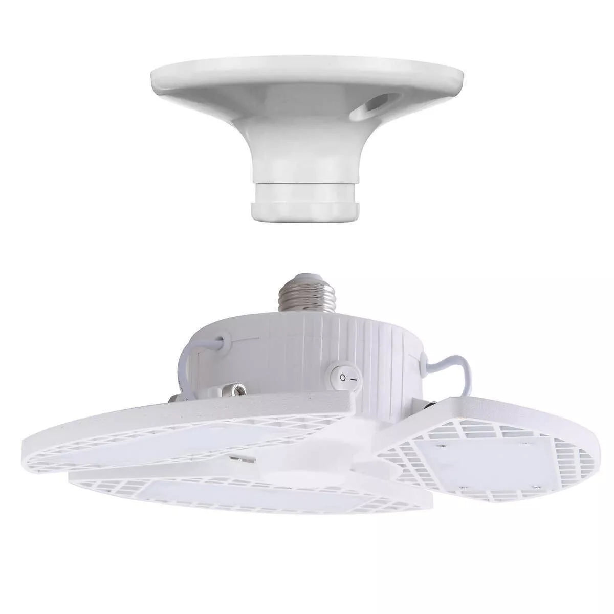 (2 pack) 3-Panel 8000 Lumens, Direct LED Retro-Fit E26 Indoor Garage Work Light