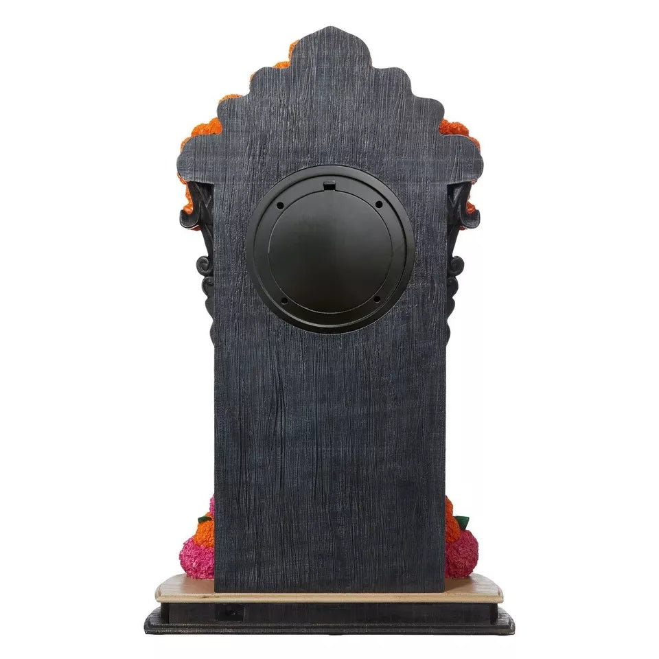 Day of The Dead Clock w/LED Candle Lights & Skulls, dia de los muertos Halloween
