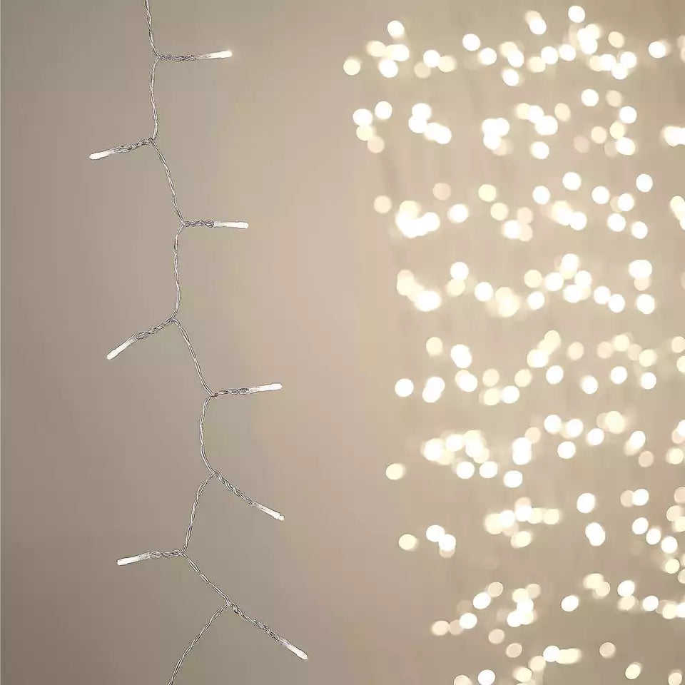 OVE Waterfall Curtain String Lights 1200 LED Bulbs with Remote Control, 2323037