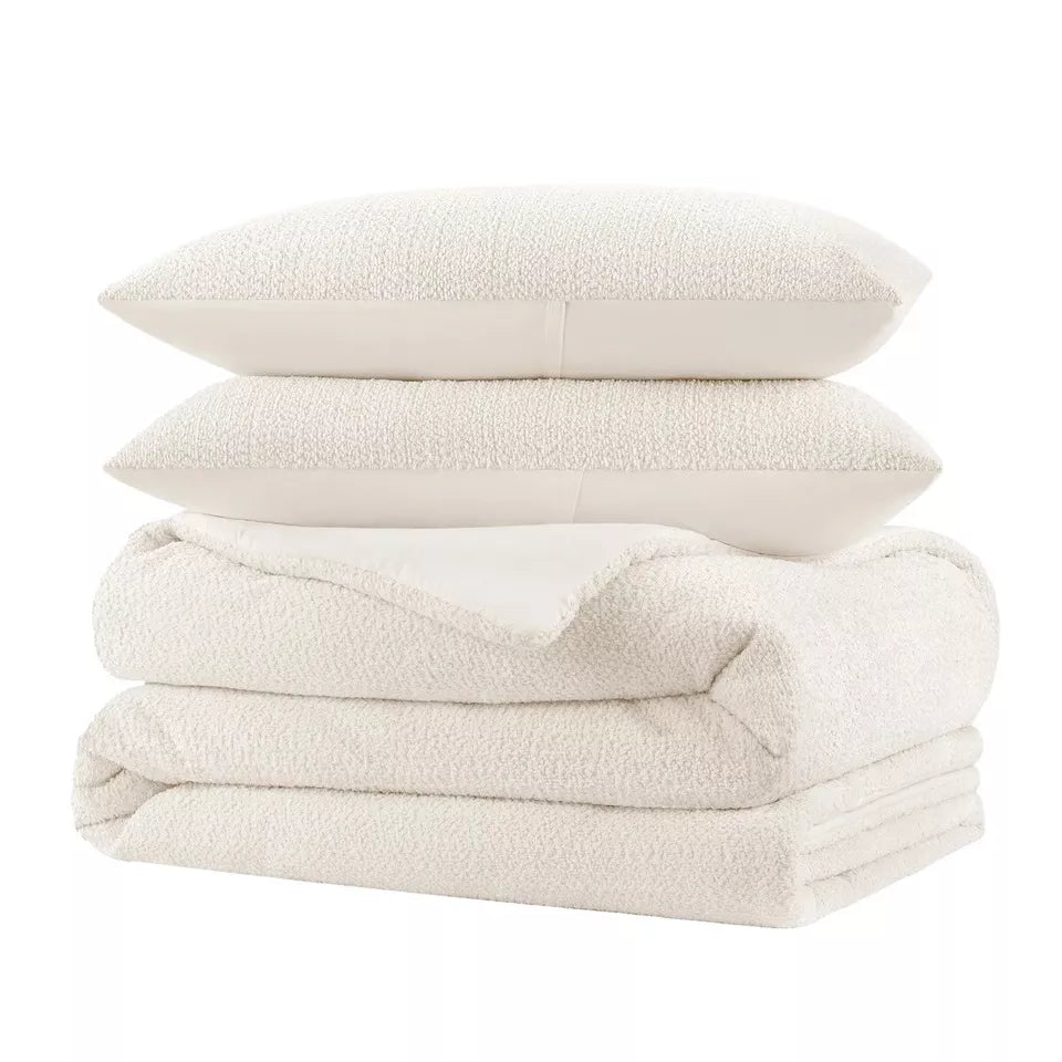 Cococozy 3-piece Bouclé Revers Comforter Set, King 1796197 Multi Colors 106”x92”