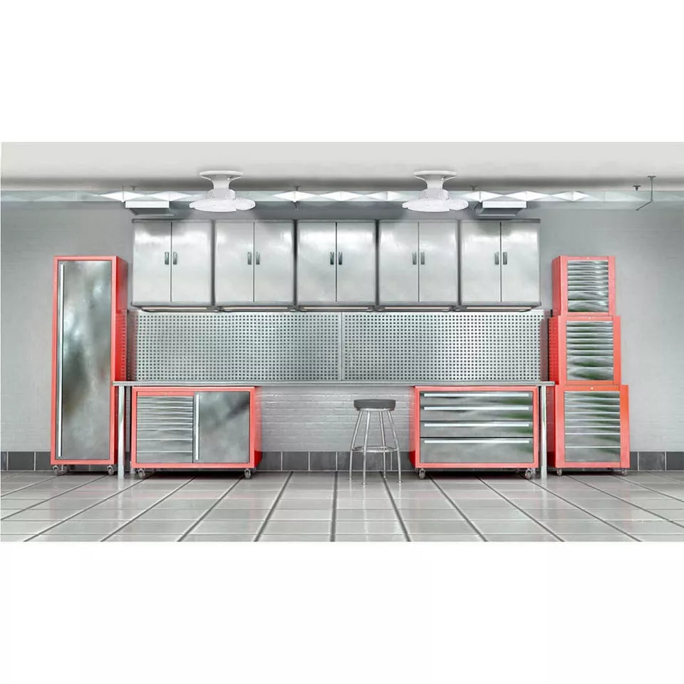 (2 pack) 3-Panel 8000 Lumens, Direct LED Retro-Fit E26 Indoor Garage Work Light