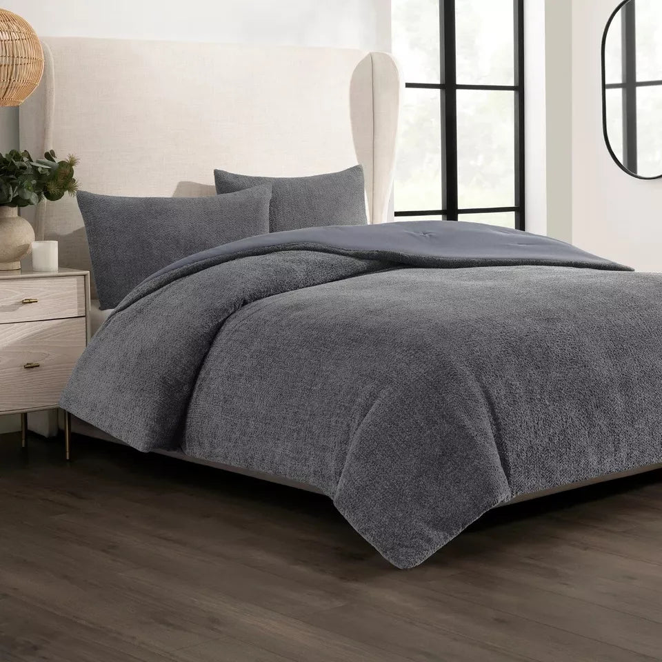 Cococozy 3-piece Bouclé Revers Comforter Set, King 1796197 Multi Colors 106”x92”