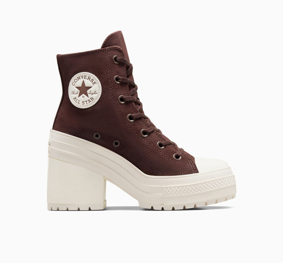 Converse Chuck 70 De Luxe Heel Suede Hi Platform, A06782C Multiple Sizes Eternal Earth Brown/Egret/Egret
