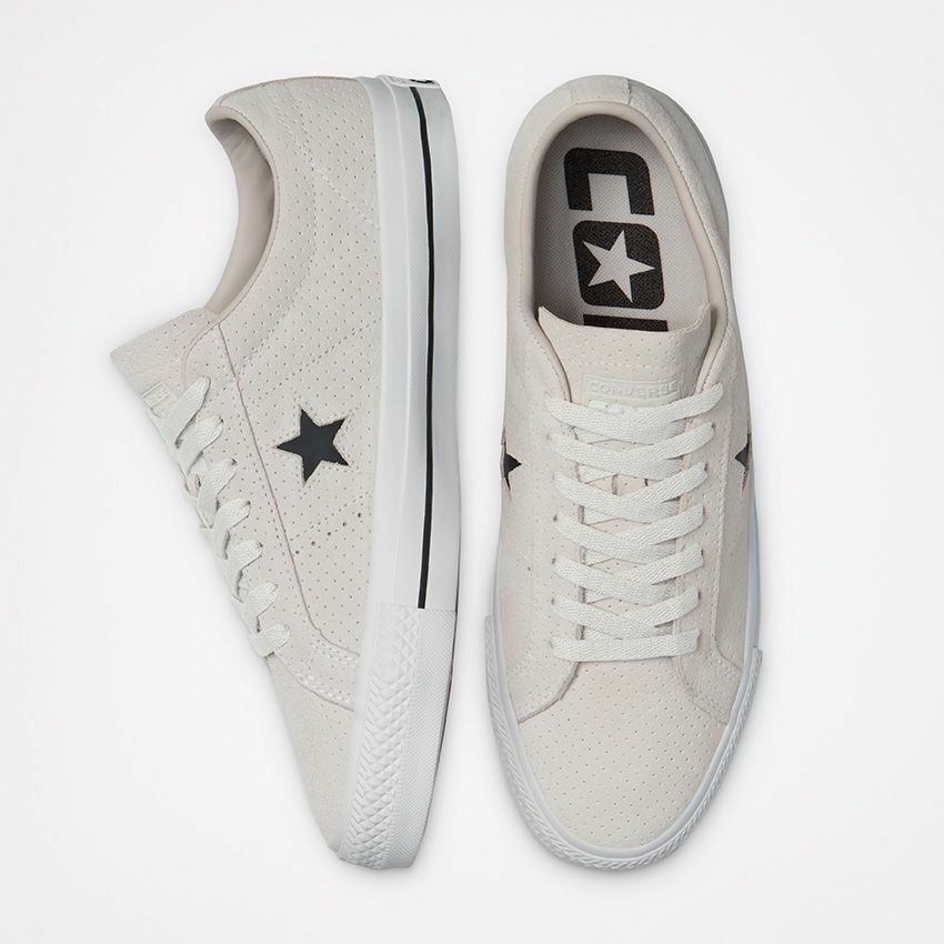 Converse CONS Perforated Suede One Star Pro Skate Shoe, 170072C Multi Sizes Pale Putty/White/White