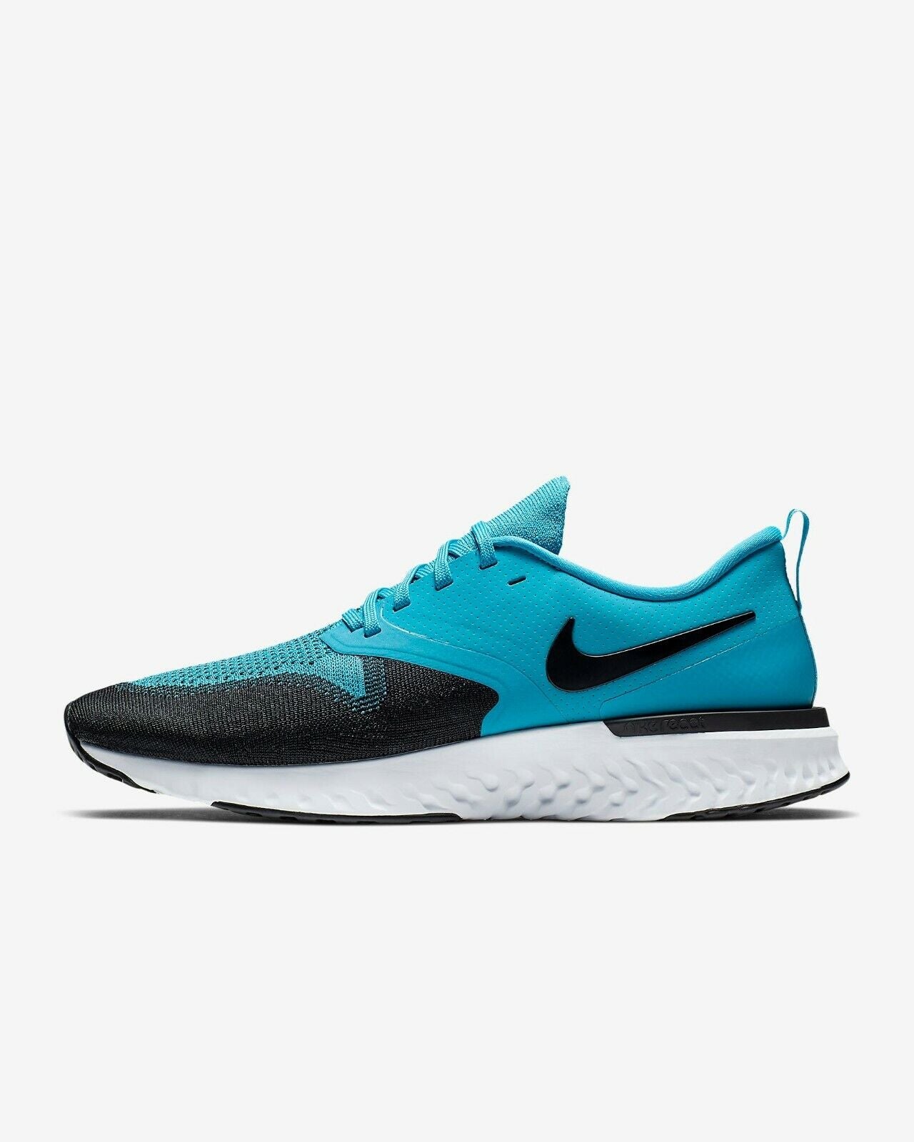 Men's Nike Odyssey React 2 Flyknit Running Shoes, AH1015 402 Multi Sizes Blue Lagoon/White/Black