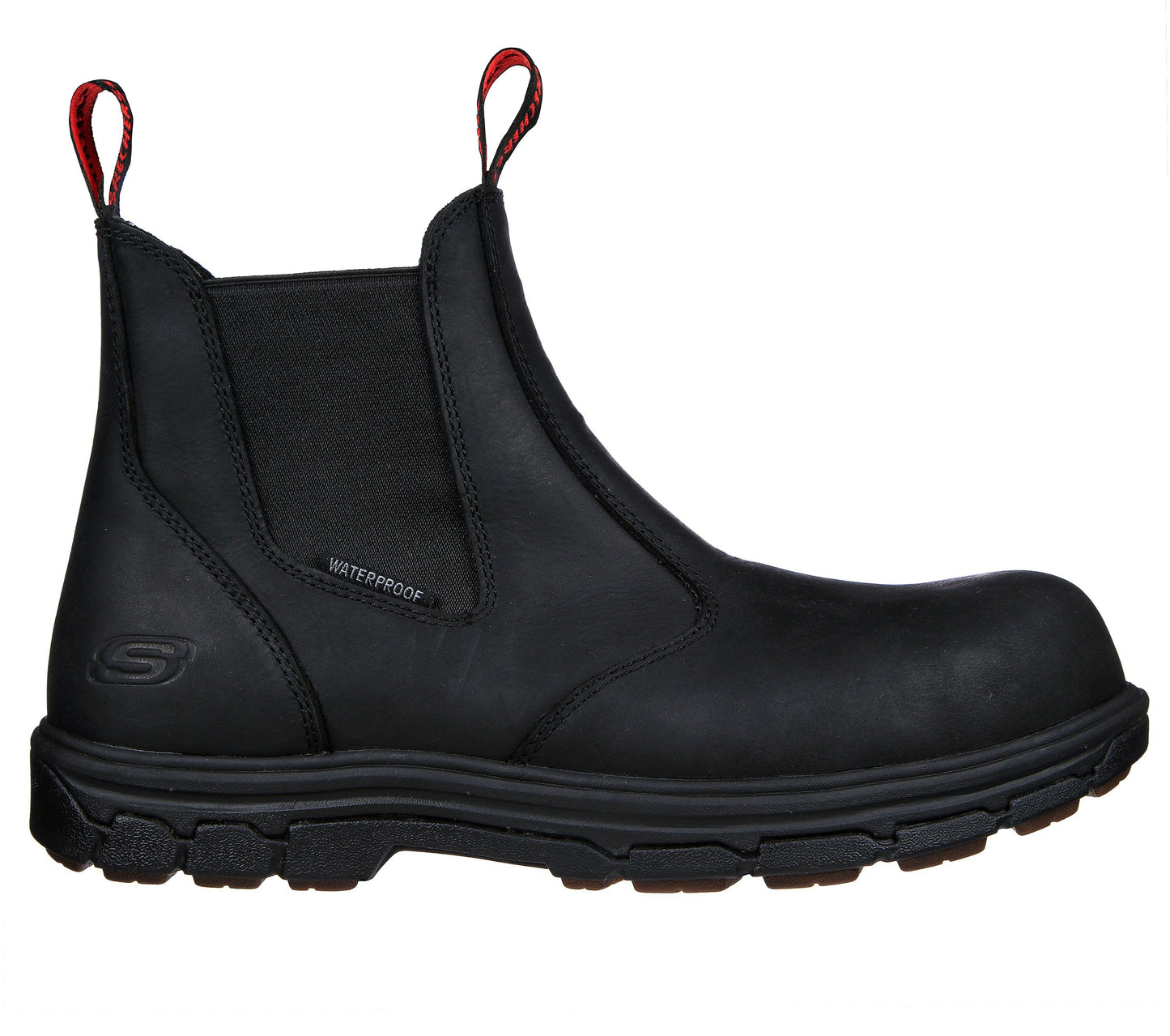 Men's SKECHERS Work Vicksburk Sorrin Leather Boot, 200164 /BLK Size 9.5 Black