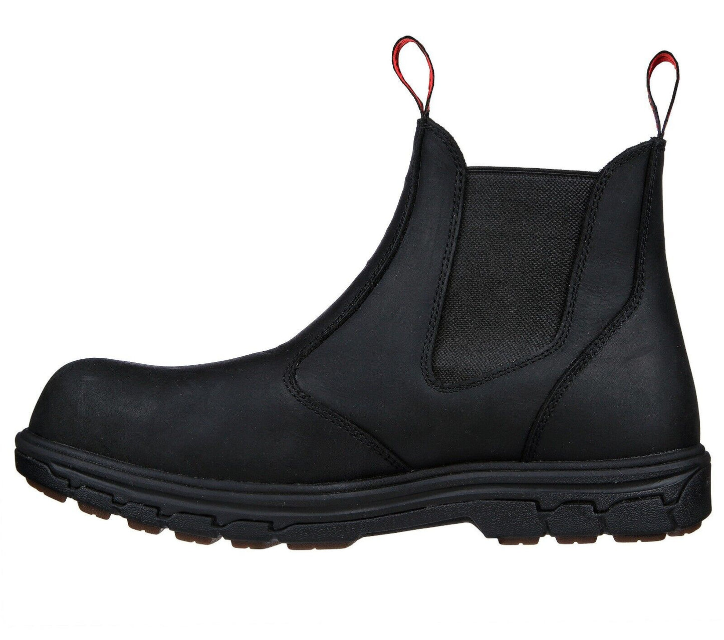 Men's SKECHERS Work Vicksburk Sorrin Leather Boot, 200164 /BLK Size 9.5 Black