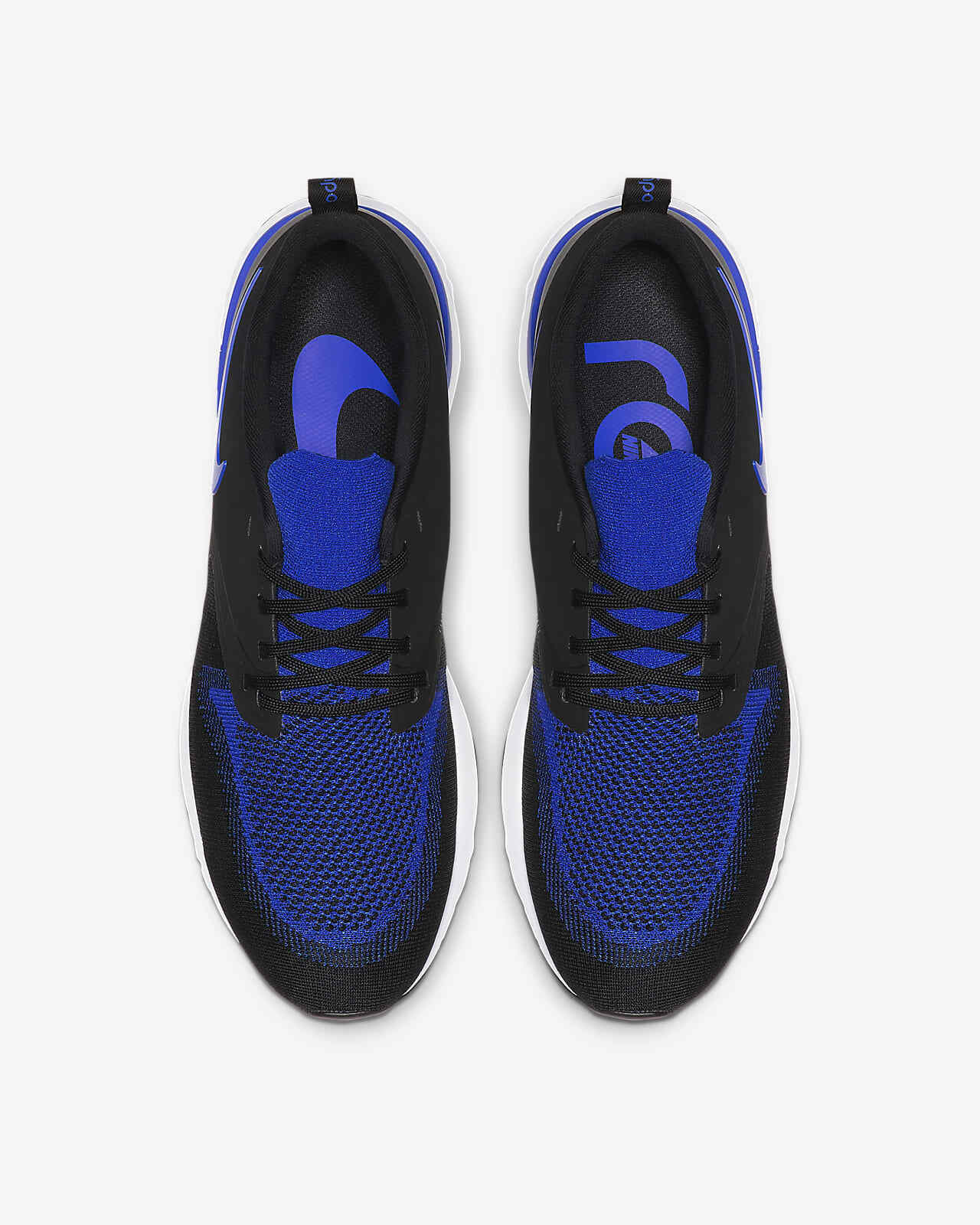 Men's Nike Odyssey React 2 Flyknit Running Shoes, AH1015 011 Multi Sizes Black/Racer Blue/White