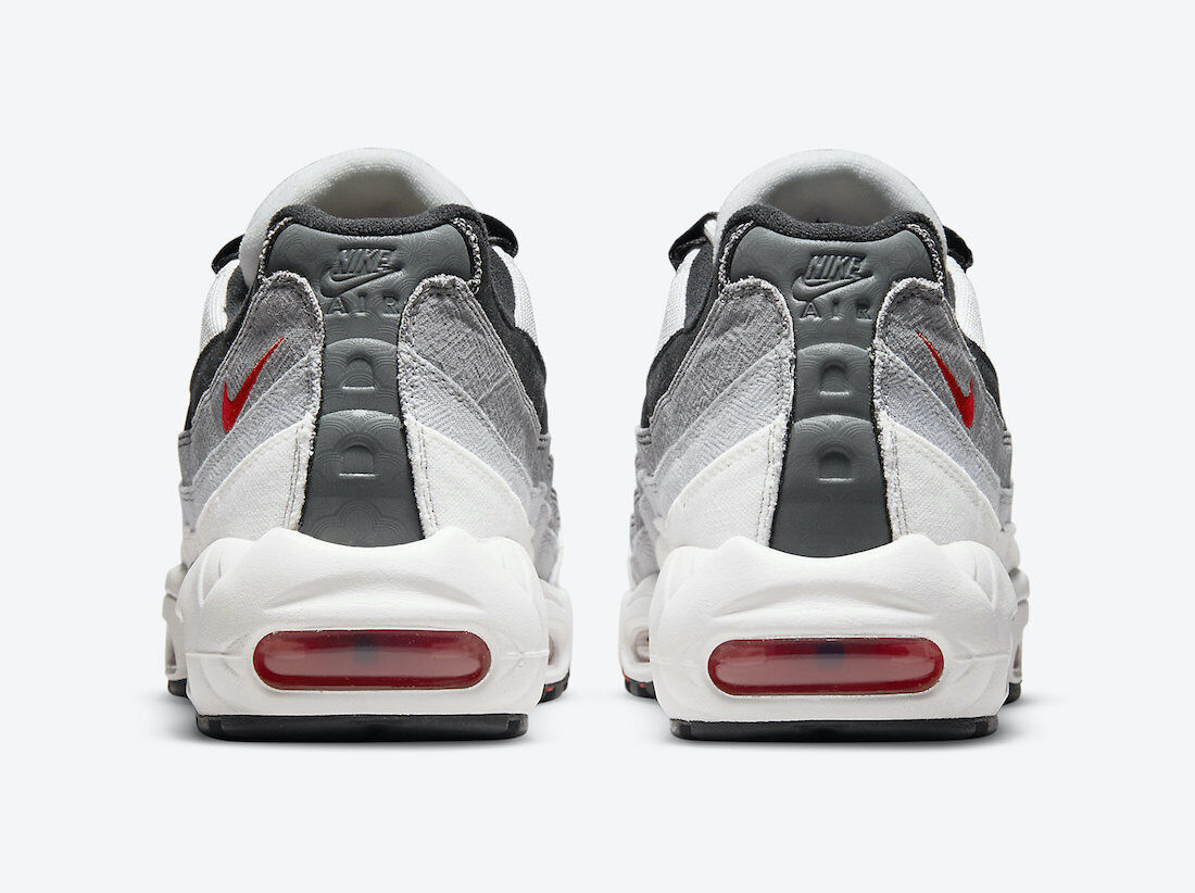 Men's Nike Air Max 95 QS Japan Running Shoes, DH9792 100 Multi Sizes Summit White/Off Noir/Light Smoke Grey/Chile Red