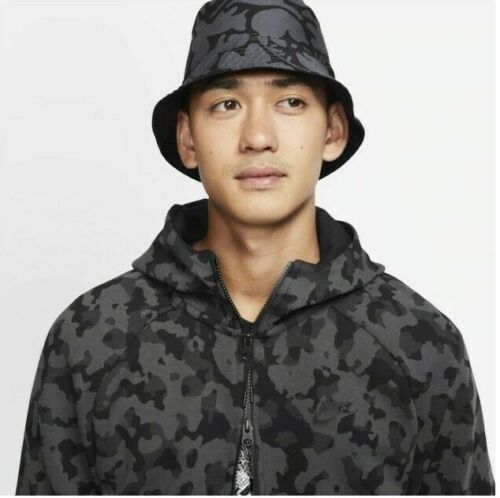 Men's Nike Tech Fleece AOP Camo Full-Zip Hoodie, CJ5975 010 Multi Sizes Black