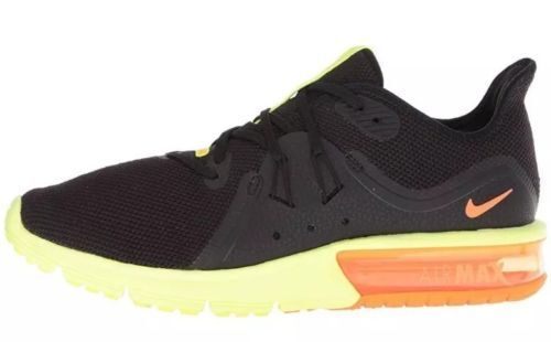 Men's Nike Air Max Sequent 3 Running Shoes, 921694 012 Multi Sizes Black/Total Orange/Volt