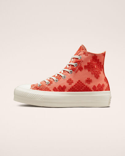 Women s Converse Chuck Taylor All Star Tonal Embroidery Platform Lift the Footwear University