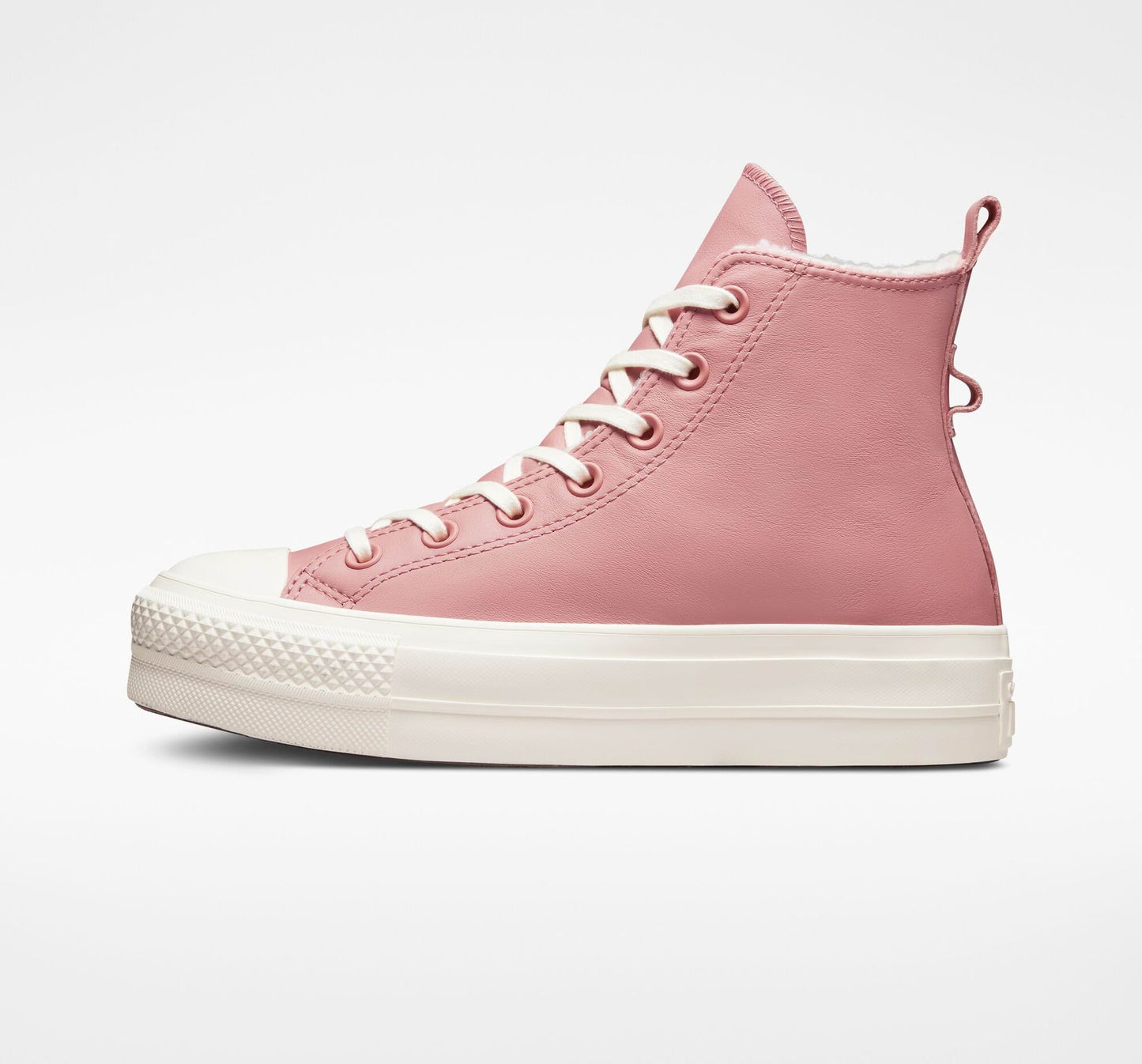 Women's Converse Chuck Taylor All Star Lined Leather Platform Hi Top Shoe, A04256C Multi Sizes Rust Pink/Egret/Egret