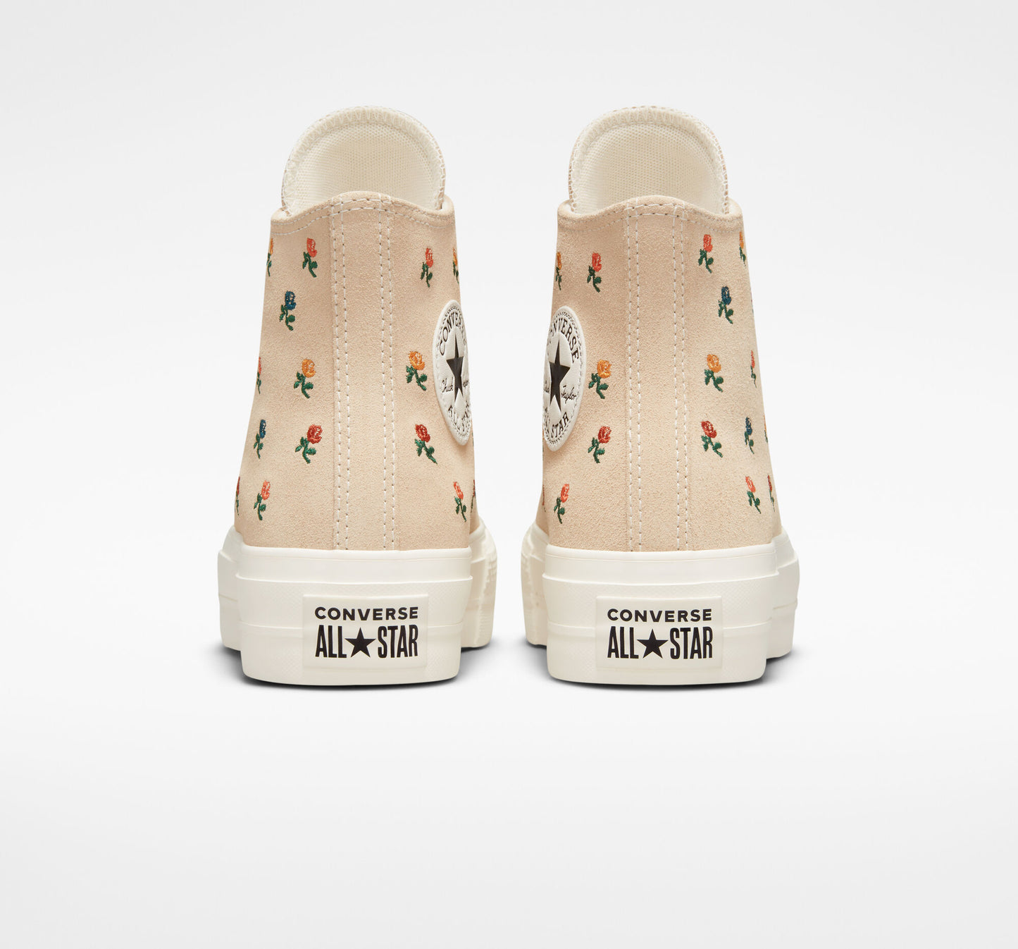 Women's Converse Chuck Taylor All Star Lift Platform Embroidered Roses Hi Top Shoe, A04300C Multi Sizes Farro/Egret/Midnight Clover