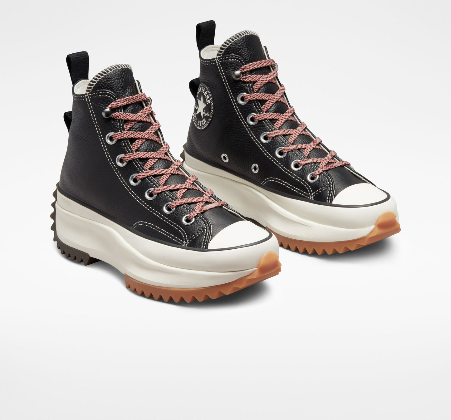 Converse Run Star Hike Platform Leather Hi Top Boot, A04306C Multi Sizes Black/G