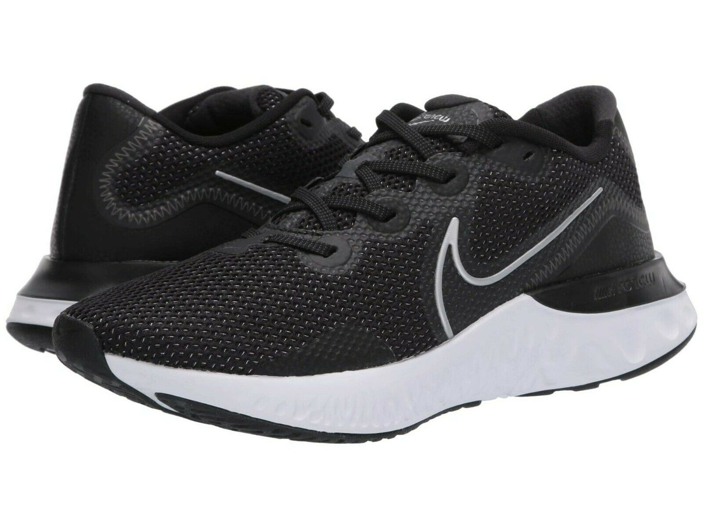 Men's Nike Renew Run Running Shoes, CK6357 002 Multiple Sizes Black/Metallic Silver/White