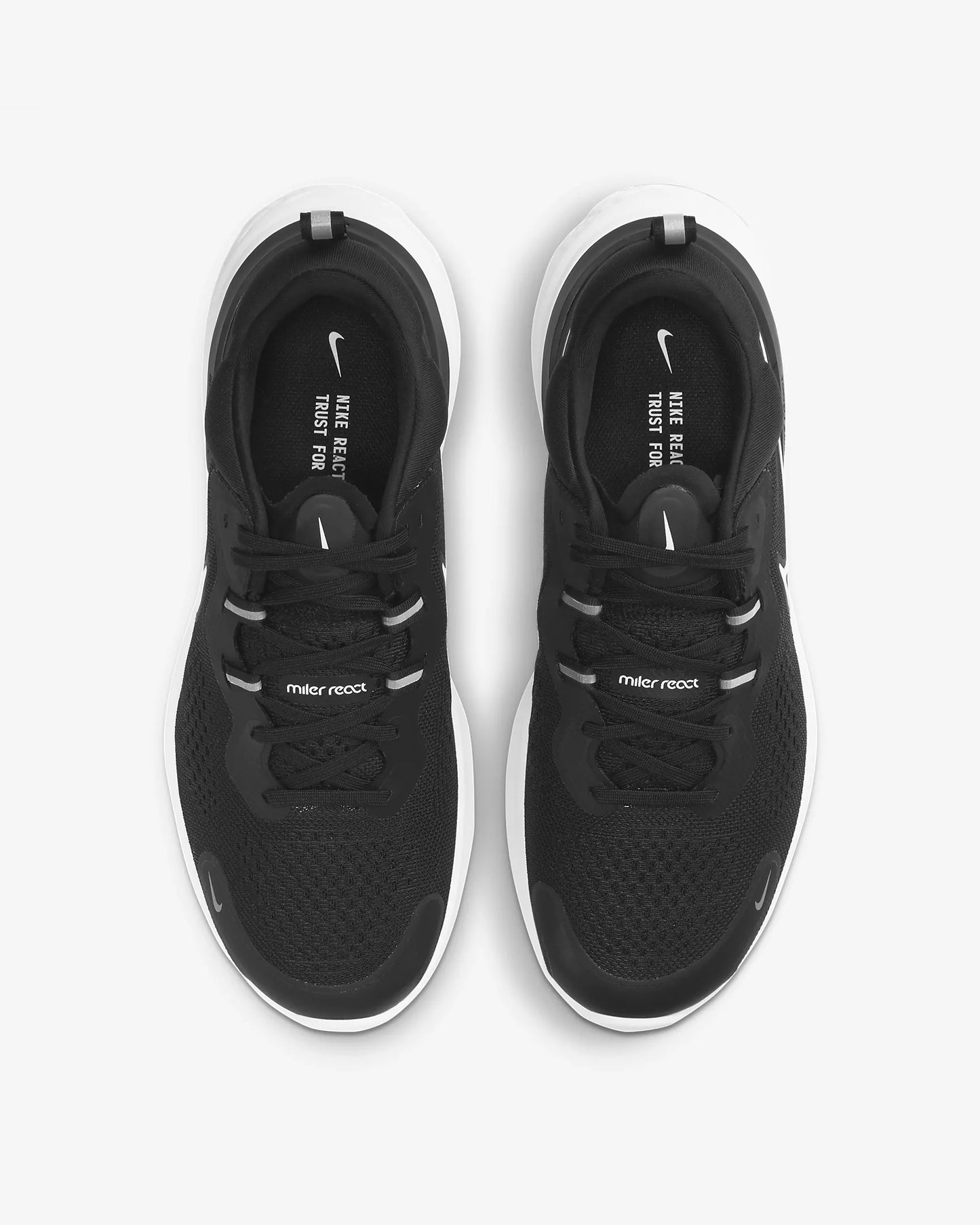 Men's Nike React Miller 2 Road Running Shoes, CW7121 001 Multi Sizes Black/Smoke Grey/White
