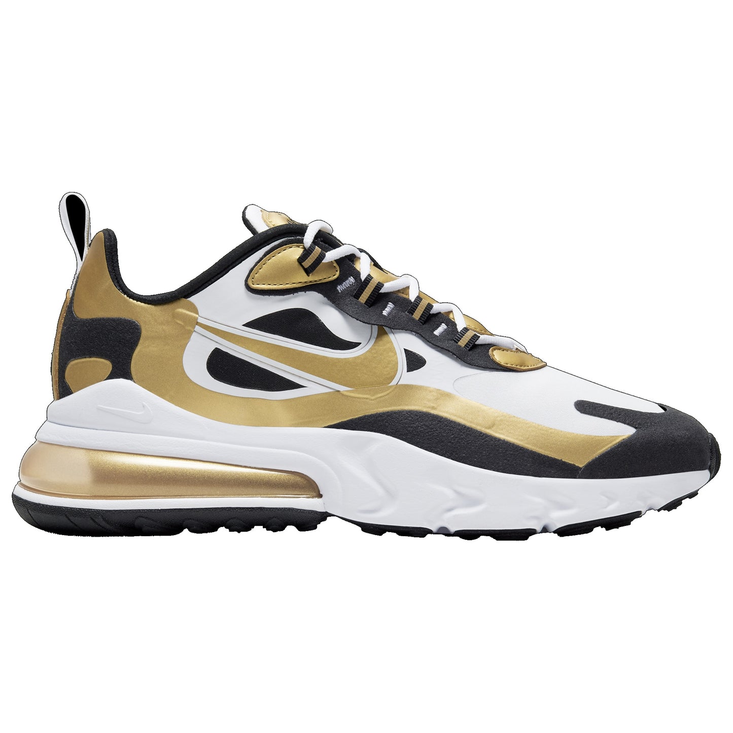 Men's Nike Air Max 270 React Running Shoes, CW7298 100 Multi Sizes White/Metallic Gold/Black