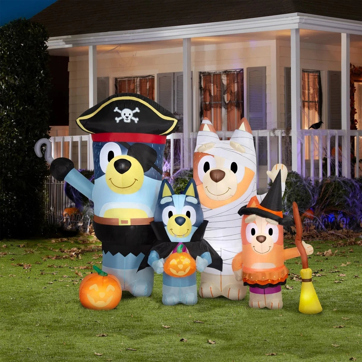 New 6.5’ Bluey Family Scene Halloween Inflatable LED Light Up Decoration,1785105