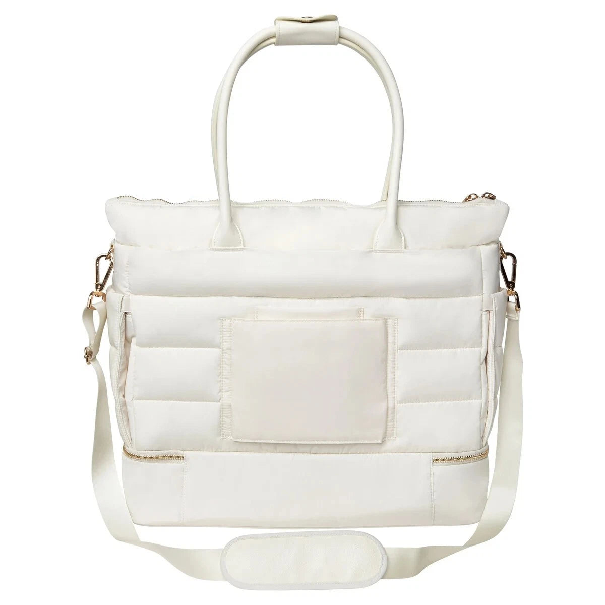 New iPack Puffy Fashion Tote Bag, Choice Cream/Black, 17.3"Wx19.3"Lx6.1"H Viral