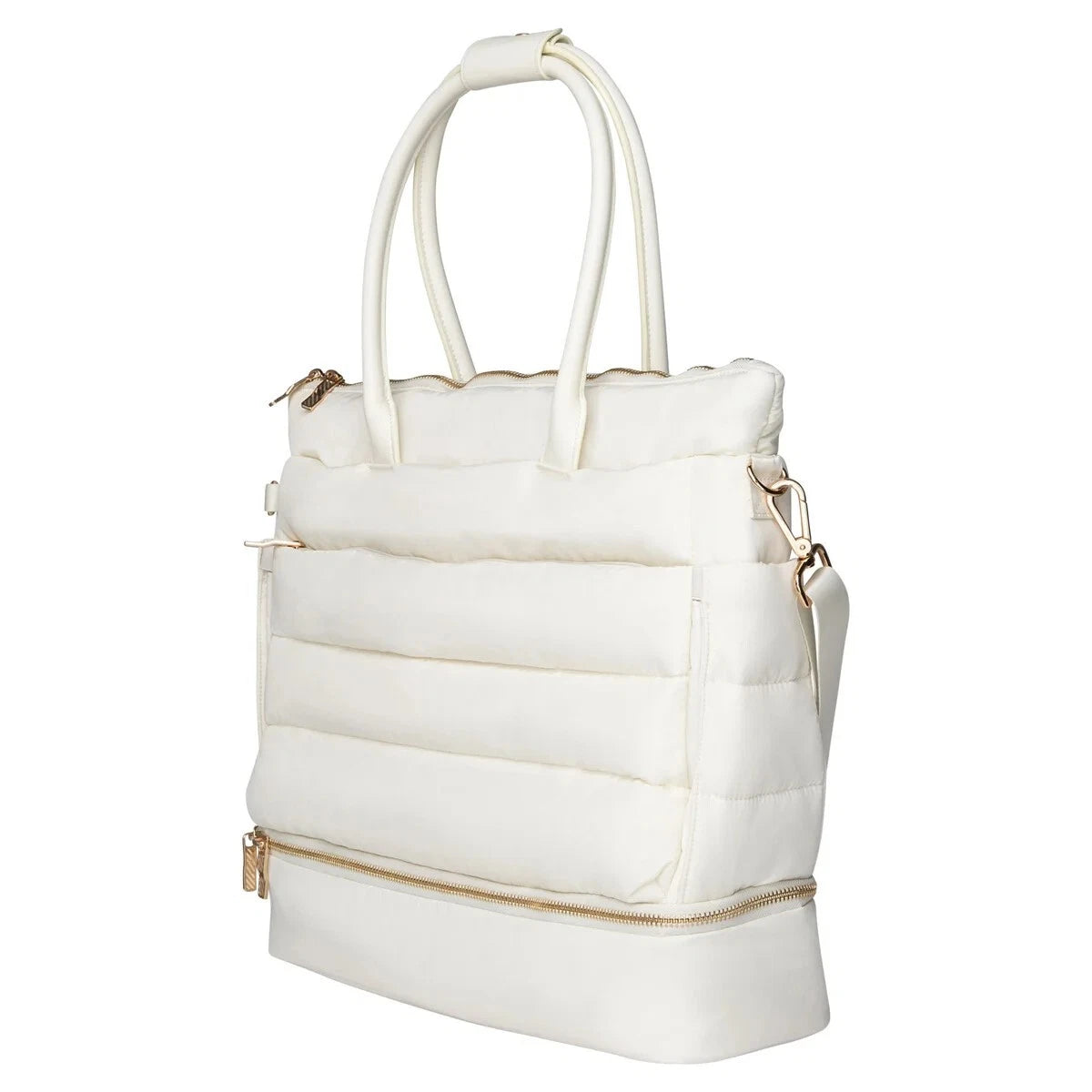 New iPack Puffy Fashion Tote Bag, Choice Cream/Black, 17.3"Wx19.3"Lx6.1"H Viral