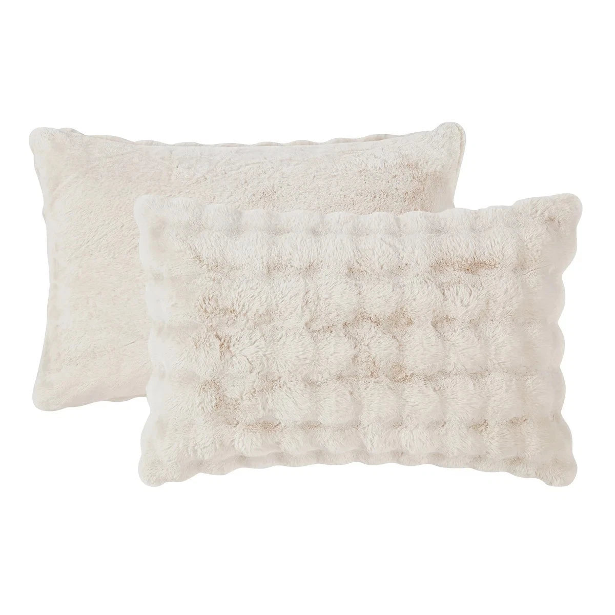 Frye Luxury Bubble Faux Fur Comforter 3 Piece King Set, Reversible Choice Colors